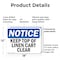 Signmission Keep Top Of Linen Cart Clear, 18 in W x Rectangle, Plastic OS-2PACK-NS-P-1218-L-13881 - alternate 7